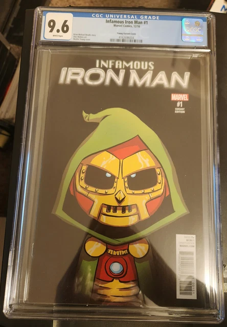 Infamous Iron Man #1 Cgc 9.6 Nm Skottie Young Variant 1St Tony Stark A.i. Marvel