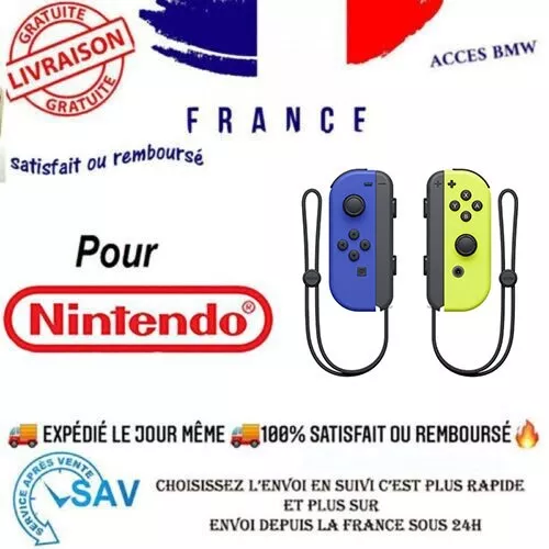 Paire De Manettes Joy-Con Bleu / Jaune Neon Pour Nintendo Switch