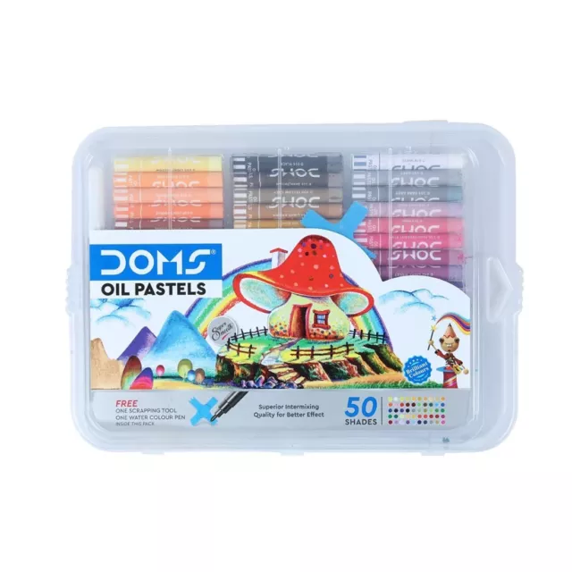 Doms Non-Toxic 9mm Oil Pastel Set in Plastic Case (50 Assorted Shades x 2 Set) (