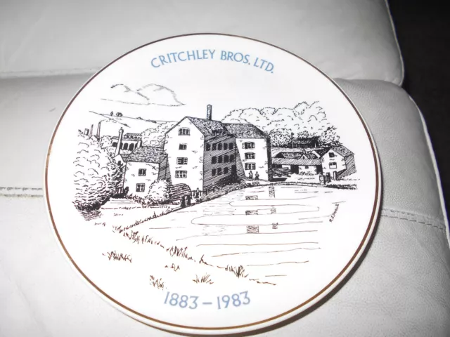 Critchley Bros. Ltd.  100 Years Commemorative Plate  Vintage 1983  Collectable