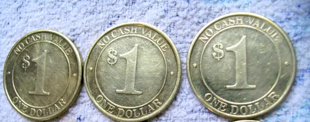 LOT OF 3 - Laundry Brass Coin Tokens Good For $1. In Trade Clothes