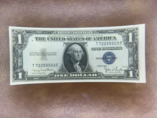 1935 One Dollar Blue Seal Note Silver Certificate Old US Bill $1