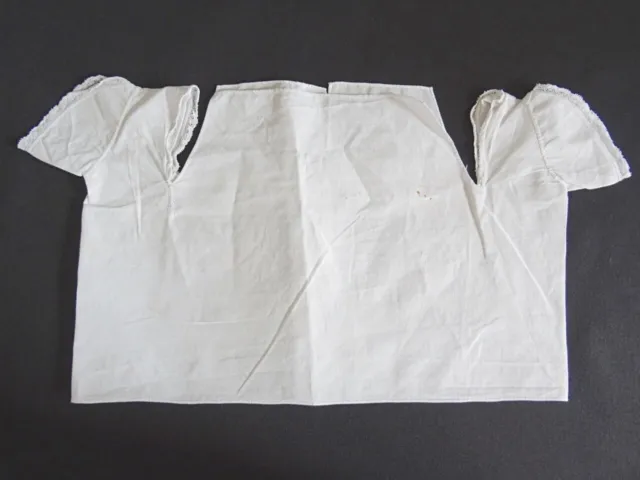 Camicia antica bambino vittoriana cotone bianco pizzo cucita a mano