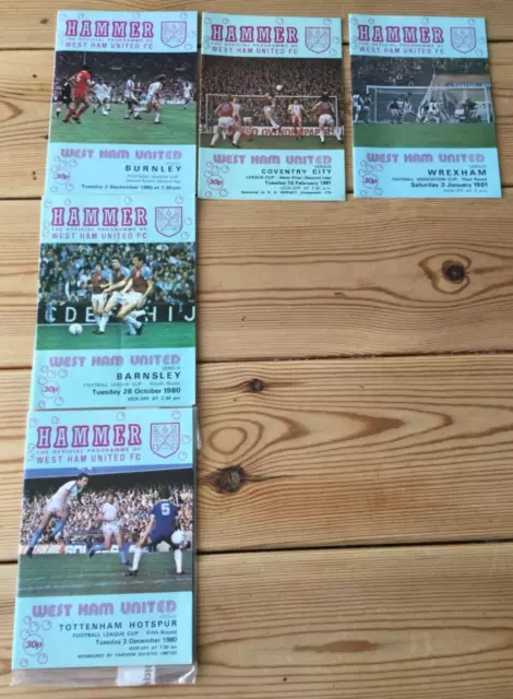 West ham united football programmes 1980-81 season