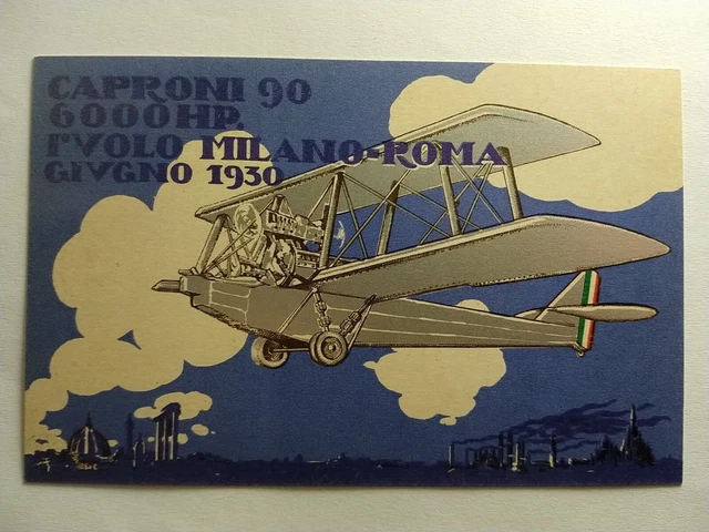 Série De 12 Cartes Postales D'époque Caproni 1934 - Dessin Ferrari Aeronautica - Collection Vintage