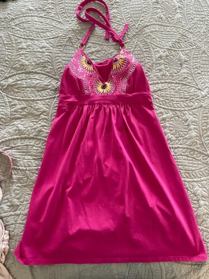 Victoria's Secret Bra Top Halter Dress Women's Medium Pink Beaded detail