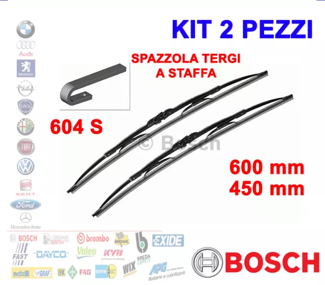 Kit 2Pz Spazzole Tergicristallo Con Spoiler Bosch 3397118303 60 45 Cm 604S