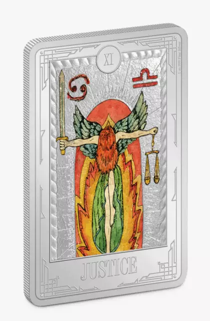 2022 Niue Tarot Card: JUSTICE 1 oz .999 Silver Proof Coin