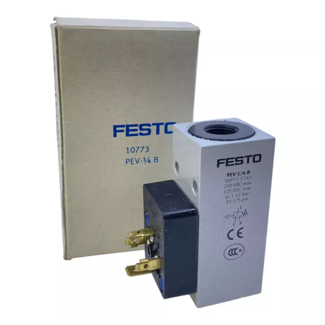 Festo PEV-1/4B Druckschalter 10773 250V AC 125V DC 1-12 bar