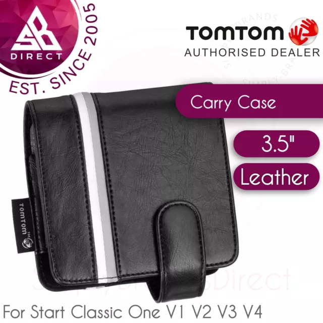 TomTom Genuine Leather 3.5" GPS SATNAV Carry Case Start Classic One V1 V2 V3 V4