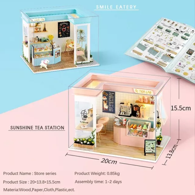 Smile Eatery Diy Dollhouse Miniature Kit With Furniture  Mini  Doll House Gift 3