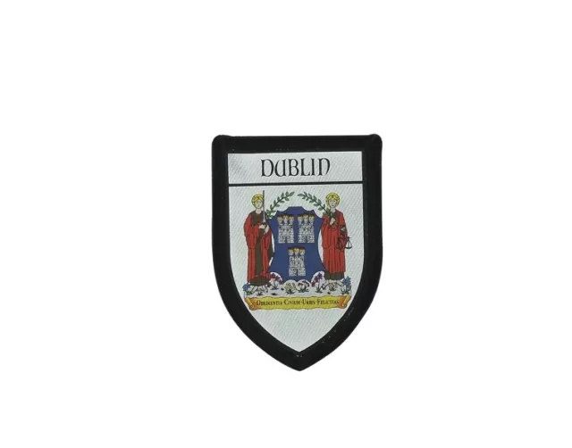 Patch printed embroidery travel souvenir shield city flag dublin ireland