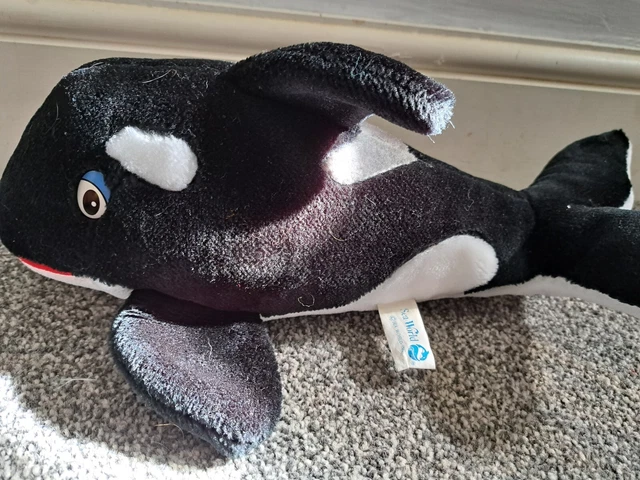 VINTAGE SHAMU SEA World Plush Soft Toy Orca Killer Whale £3.99