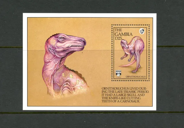 P741 Gambia 1992 Dinosaurier Blatt MNH