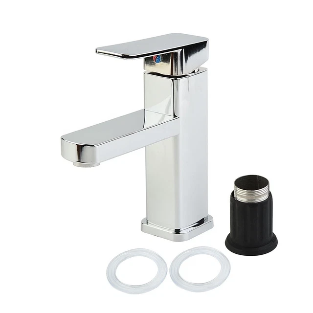 Utile Rubinetto Lavabo Mono Rame Con Cromatura Miscelatore Quadrato