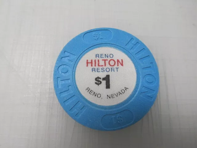 $1 HILTON RESORT Casino Chip Reno Vintage  + FREE Las Vegas Mystery Poker Chip