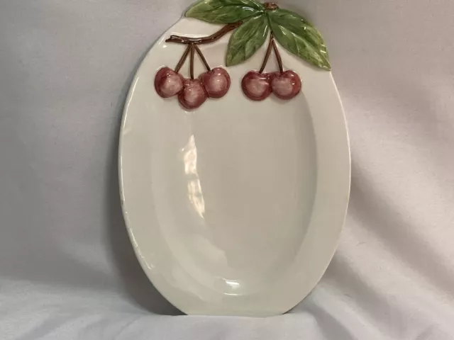 Vintage San Marco Nove Italy Majolica Fruit Cherry Plates Salad Dessert Bread
