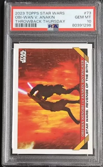 Obi-Wan v Anakin 2023 Topps Throwback Thursday Star Wars #73 PSA 10 GEM MT