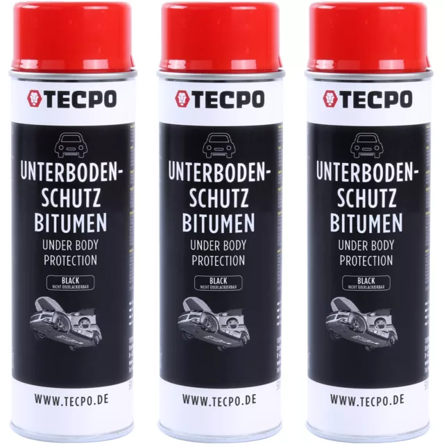 3x 500ml UNTERBODENSCHUTZ STEINSCHLAGSCHUTZ BITUMEN SPRAY SCHWARZ ROSTSCHUTZ UBS