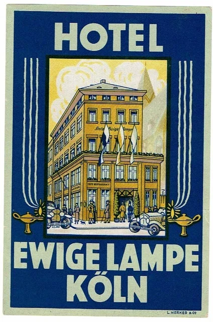 HOTEL EWIGE LAMPE luggage DECO label (KOLN)