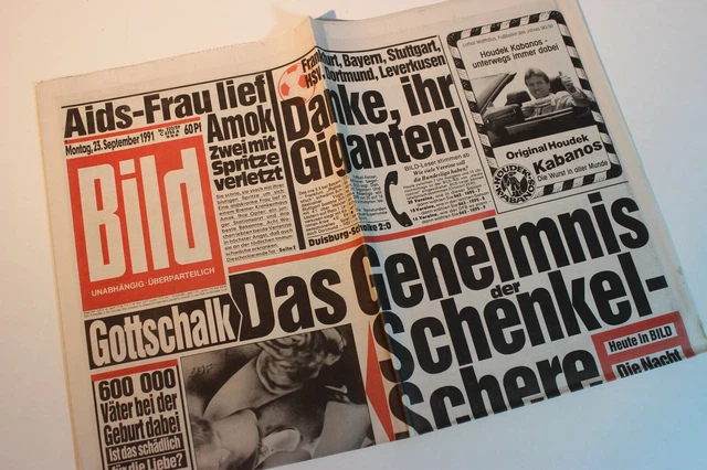 Bildzeitung 1er Septembre 1989 – Journal Allemand – Idée Cadeau Anniversaire