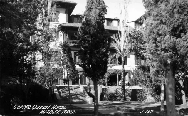 Arizona Rppc Real Photo Postcard: View Of Copper Queen Hotel, Bisbee, Az