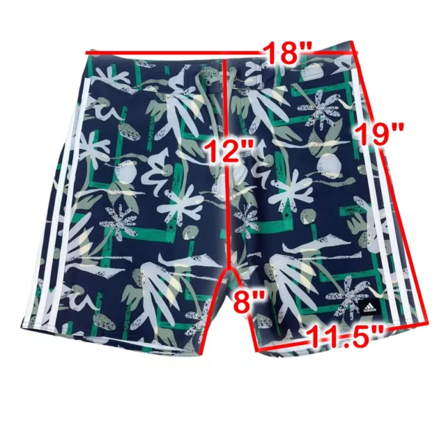 Adidas Mens 35  Blue Green Floral Tech Short Swimwear Board shorts 2