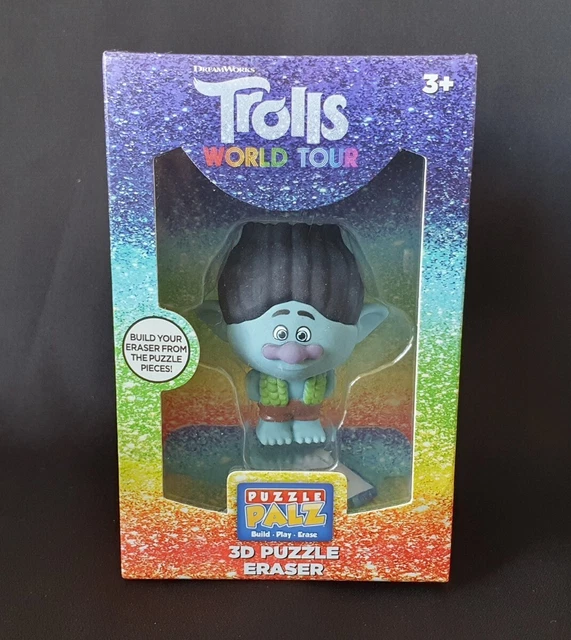 TROLLS WORLD TOUR 3D Puzzle Eraser Character by Puzzle Palz NEW SEALED