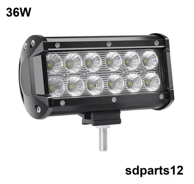 Phare de Travail LED 12-24V 36W Faisceau Flood 3600LM IP67 Tracteur Camion VTT