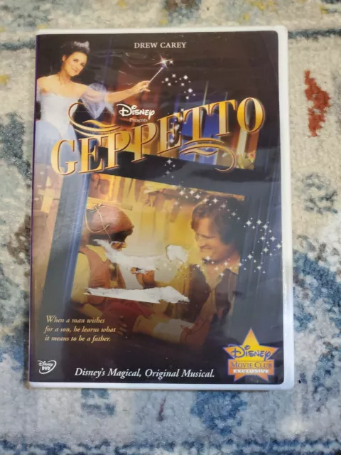 Geppetto (DVD, 2000) Disney Movie Club Exclusive, Pinocchio Musical, OOP