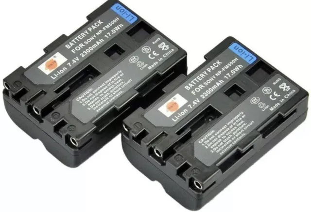 2x Batería recargable de iones de litio NP-FM500H para cámaras Sony (comprueba compatibilidad)