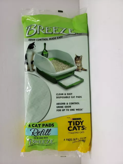 NEW Purina Tidy Cats 4 CAT PADS BREEZE LITTER SYSTEM Refill Pack ODOR CONTROL