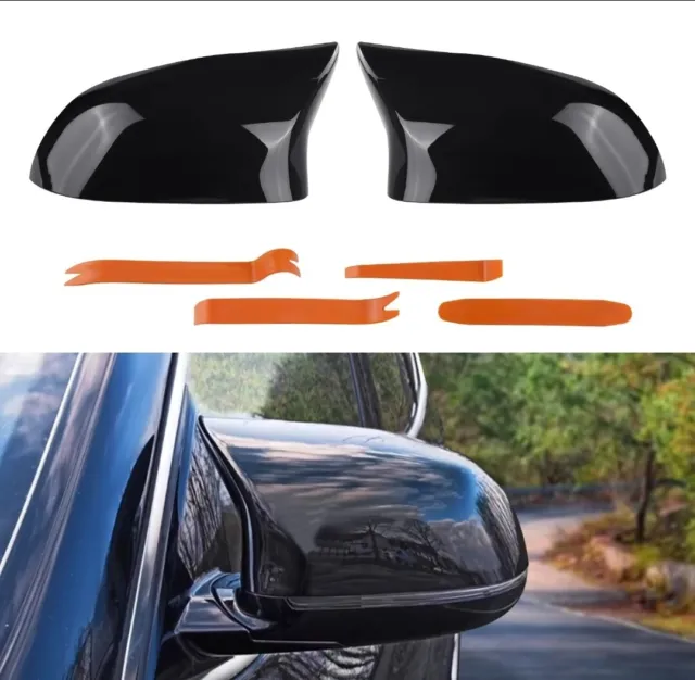 Coques Retroviseurs Noir Brillant Laqué pour BMW X3 X4 X5 X6 F25 F26 F15 F16