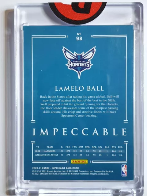 2020 Panini Impeccable Lamelo Ball Rookie #98 RED RC 2