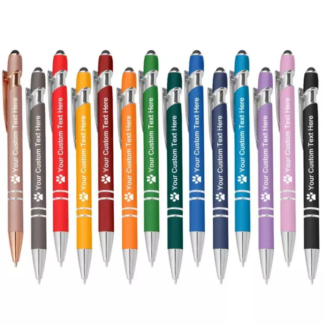 Personalized Pens with Name Engraving Icon Text, 10pcs Smooth Writing Blacks