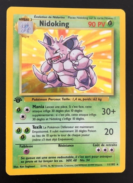 ∛∎ Pokemon Nidoking 11/102 Holo Edition Base Set 1 FR