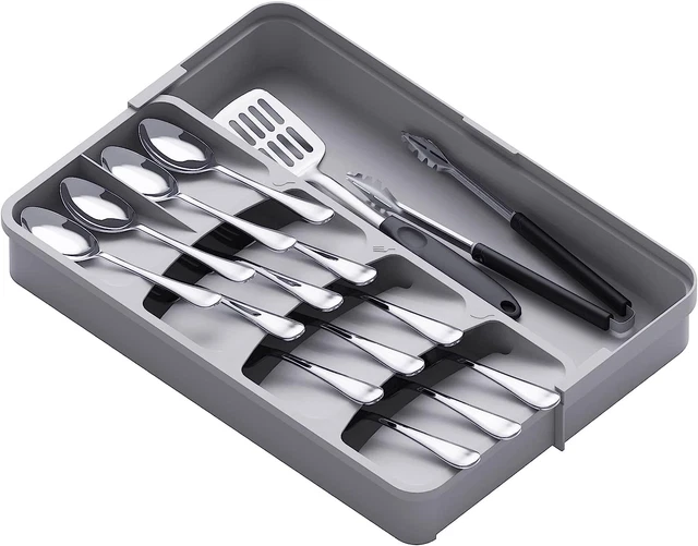 Silverware Organizer, Compact Utensil Organizer for Kitchen Drawer, Exp