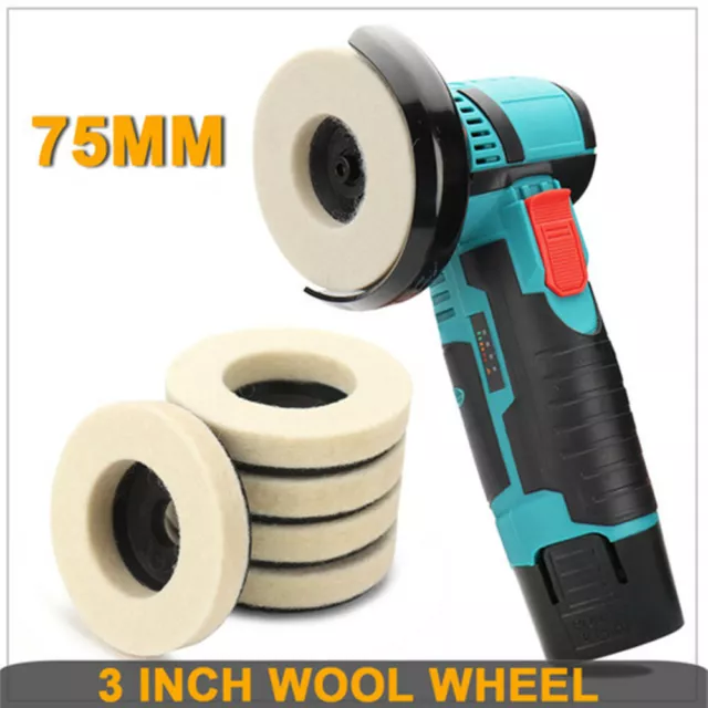 75mm Wool Buffing Polishing Wheel Felt Pad 3 Inch Angle Grinder Buffer Disc