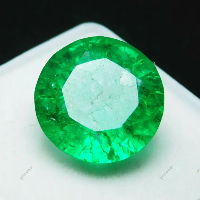 8.00 Ct Natural CERTIFIED Loose Gemstones Authentic Green Emerald Round Shape.