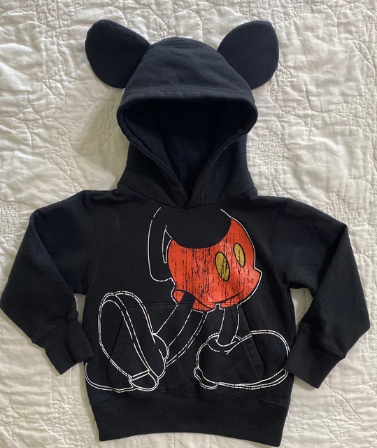 Authentic Disney Parks Black Mickey Mouse Hoodie w/ Mouse Ears, Youth XXS
