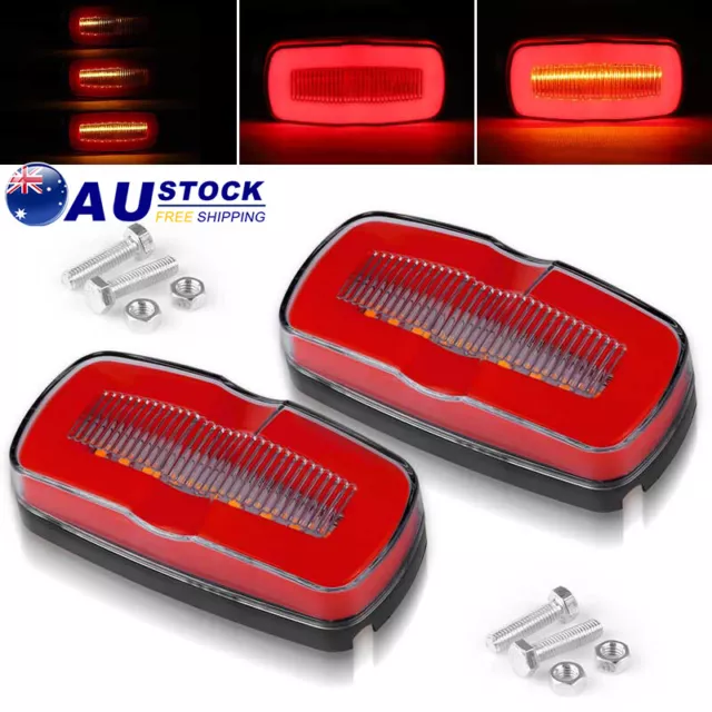 2x LED Tail Light Stop Flowing Indicator Reverse Truck Trailer Caravan 12V 24V