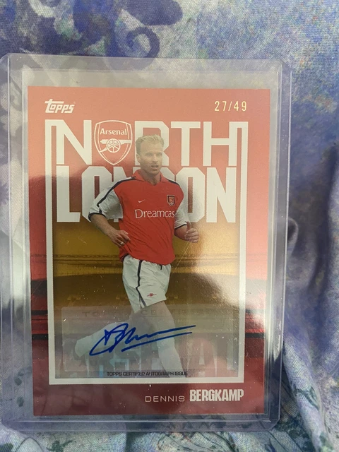 CARTE TOPPS DENNIS Bergkamp North London Auto /49. NEUVE SLEEVE 