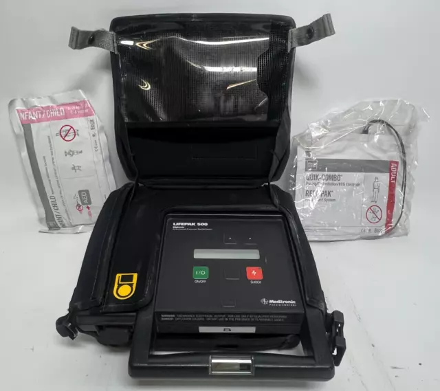 Physio-Control LifePak 500 Biphasic External with Case and Pads