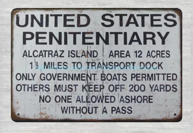 home decor United States Penitentiary alcatraz island metal tin sign