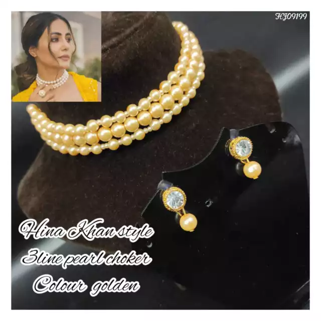 Bollywood New Beautiful Kundan Necklace Set Gold Stylish Wedding Jewelry Set
