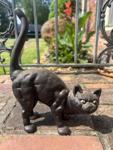 Vintage Cast Iron Black Cat Doorstop