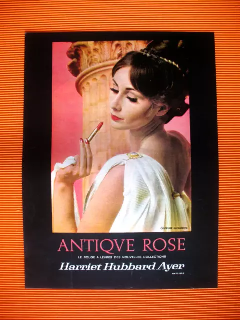 Publicite De Presse Harriet Hubbard Ayer Antique Ros Rose Rouge A Levres Ad 1963