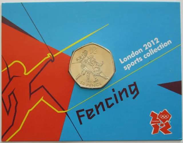 United Kingdom 50 Pence 2011 Olympics London Fencing