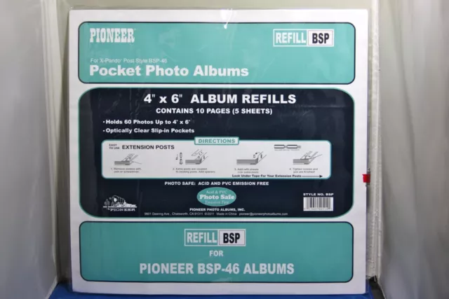 12 Pioneer Photo Album Refill Packs BSP 4" x 6" for BSP-46