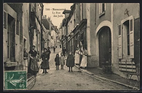 CPA Sancerre, La Rue des Juifs, vue de la rue 1912